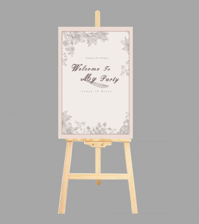 浅色系订婚迎宾牌结婚婚礼pvc板 - 仅迎宾牌(不含支架)/60x90/下单备注款式型号