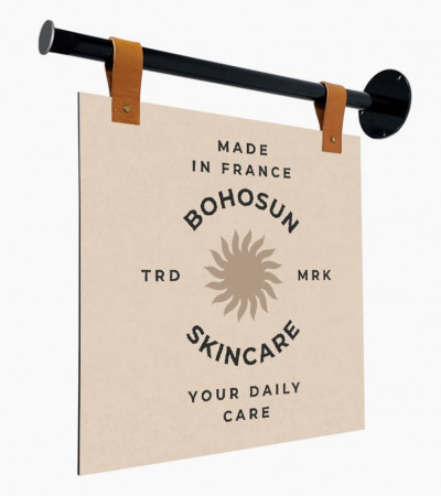 不发光 - 铝板方形 - 皮革绑带悬挂式 - 40x40cm/白色/6-8工作日