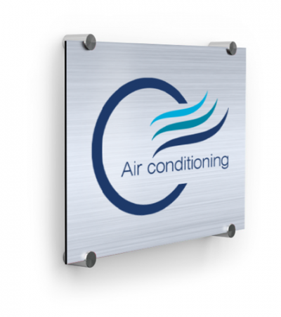 不发光 - 银色拉丝铝板 - 35x25cm/直角/5mm/四角打孔/标准垫片/8-10 工作日