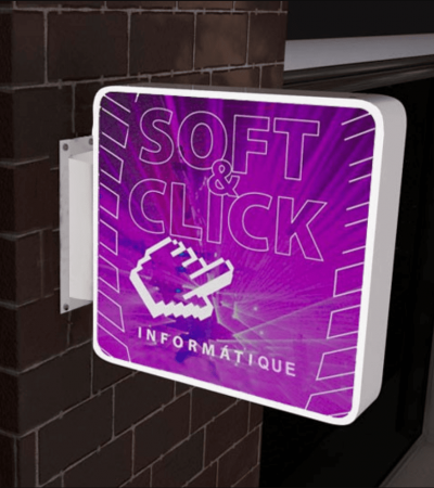 方形圆角发光侧招