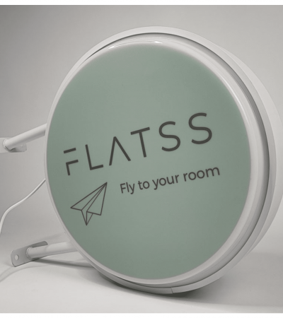 圆形凸起发光侧招 - 50x50cm/白色/8-10 工作日